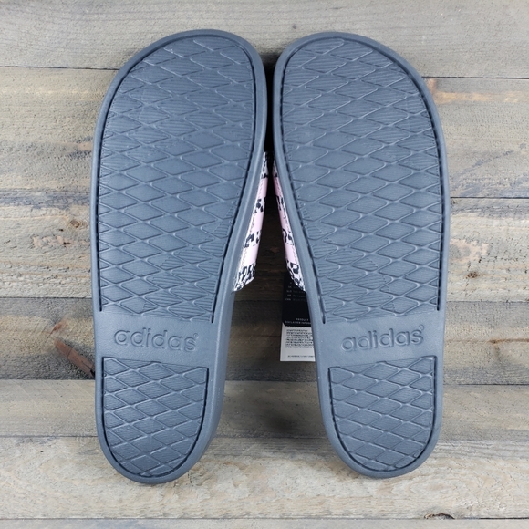 adidas Women's Adilette Comfort Slides Grey Pink Leopard - Picture 6 of 9